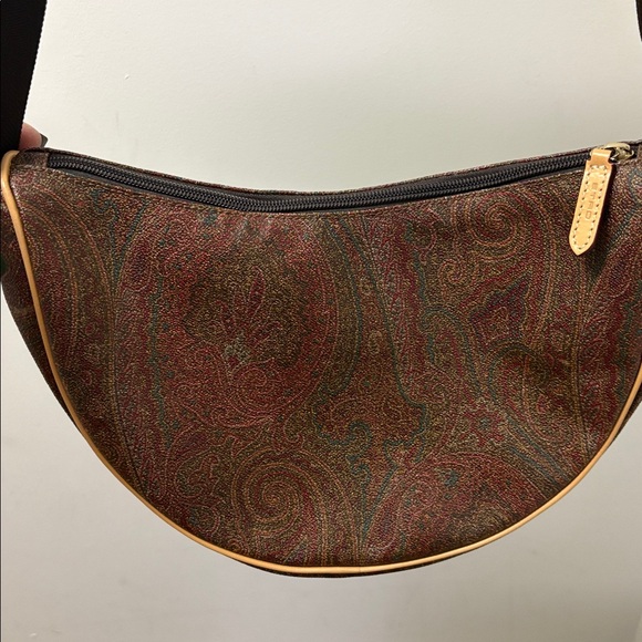 Etro Paisley Crossbody Shoulder Bag w/ Adjustable Brown Webbed Strap 2021 Model - Picture 5 of 7